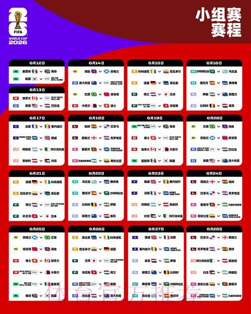 世界杯小组赛赛程地址